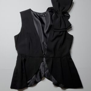 Ryu Bow Top Shirt/Vest XS Black silk like